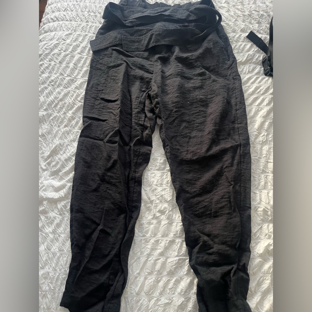 Black linen pants